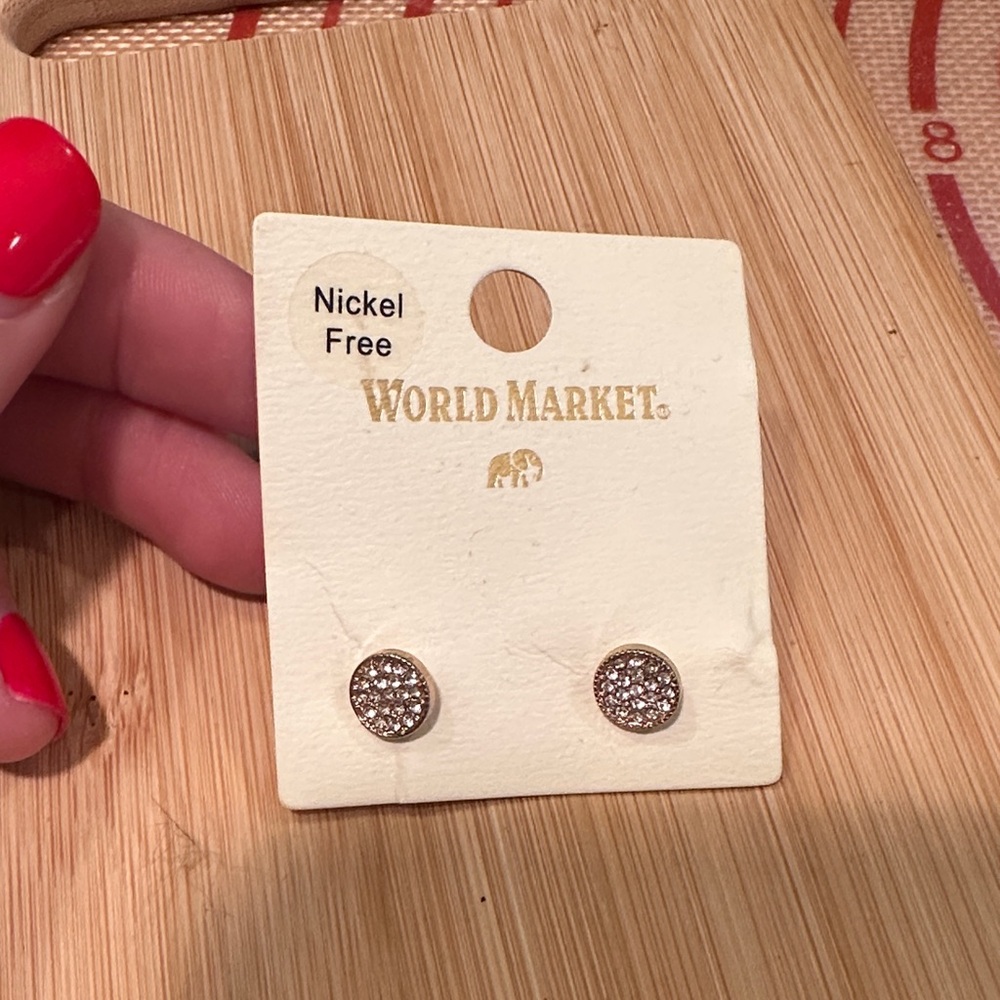 Cost Plus World Market Sparkling Gold Earrings